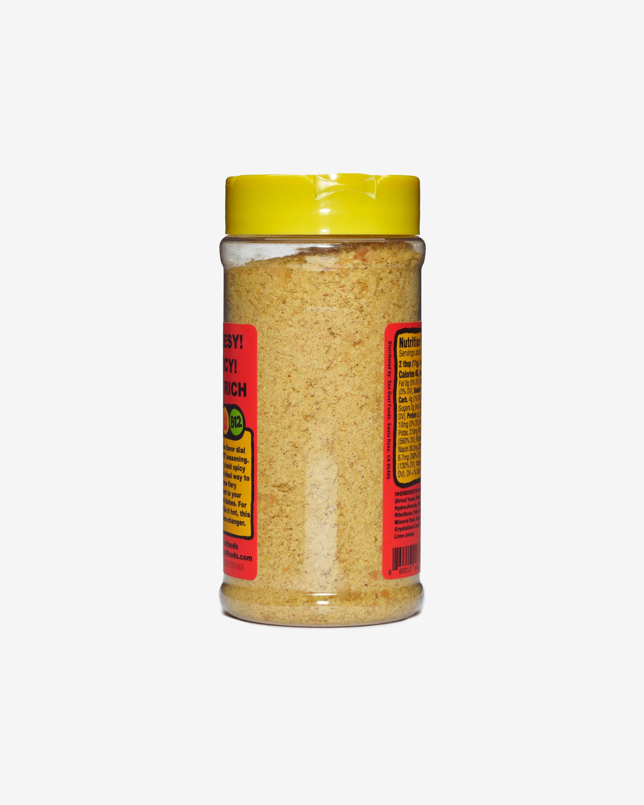 Sun Dust Hot jar back label with nutrition facts and ingredients