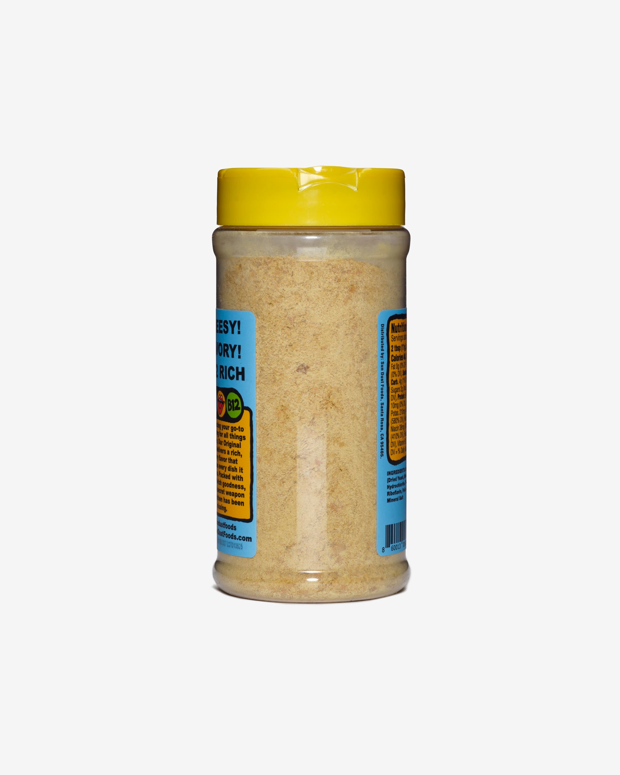 Sun Dust Original jar back label with nutrition facts and ingredients
